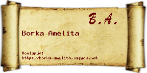 Borka Amelita névjegykártya